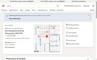 Walgreens Specialty Pharmacy of Albuquerque website