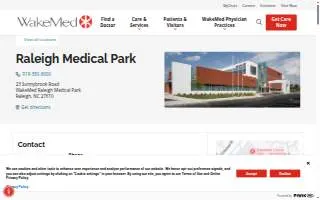 WakeMed Raleigh Medical Park website