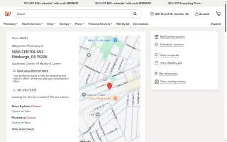 Walgreens Pharmacy of Pittsburgh website