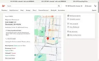 Walgreens Pharmacy of Cincinnati website