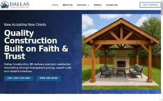 Dallas construction Bh website
