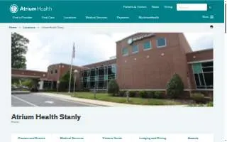 Atrium Health Stanly website