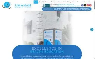 Umanah Healthcare Institute website