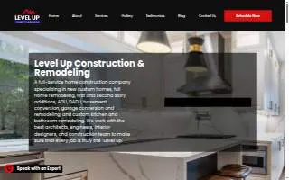 Level Up Construction & Remodeling website