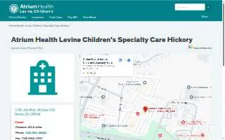 Atrium Health Levine Children's Specialty Care of Hickory website