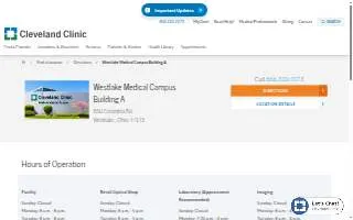 Cleveland Clinic - Westlake Medical Campus Building A website