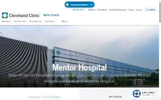 Cleveland Clinic- Mentor Hospital website