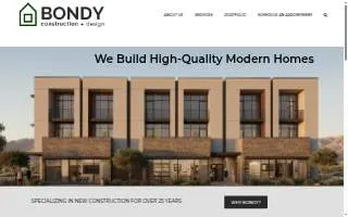 Bondy Construction & Design of Detroit website