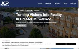 JCP Construction website