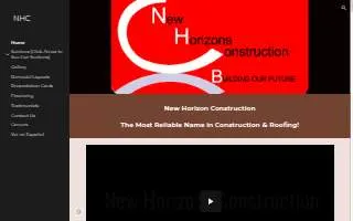 New Horizons Construction LLC. website