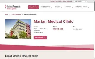 Marian Medical Clinic website