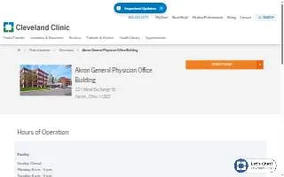 Cleveland Clinic Akron General Physician Office Building website