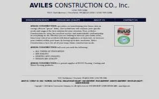 Aviles Construction Co of Cleveland website