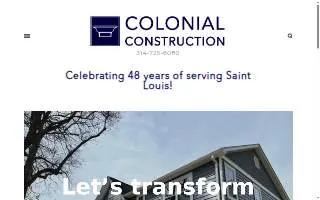 Colonial Construction of St. Louis website