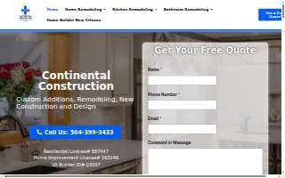Continental Construction of New Orleans website