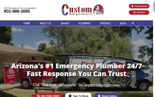 Custom Plumbing of Arizona - Phoenix website