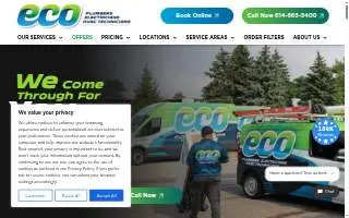 Eco Plumbers, Electricians, and HVAC Technicians of Columbus website