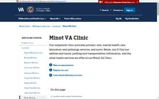 Minot VA Clinic website