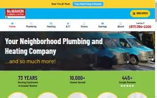 McMahon Plumbing & Heating website