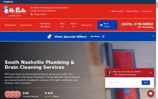 Mr. Rooter Plumbing of South Nashville website