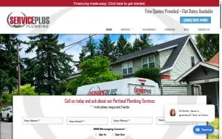 Service Plus Plumbing of Portland website