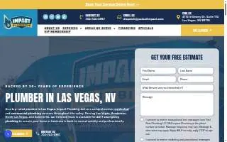 Impact Plumbing of Las Vegas website
