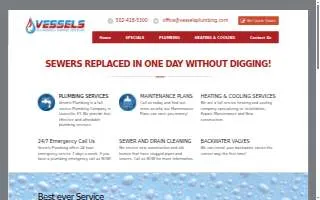Vessels Plumbing & Services Inc website