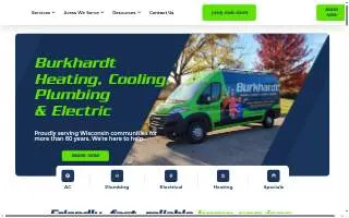Burkhardt Heating, Cooling, Plumbing & Electric of Milwaukee website