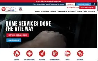 Rite Way Heating, Cooling & Plumbing of Tucson website