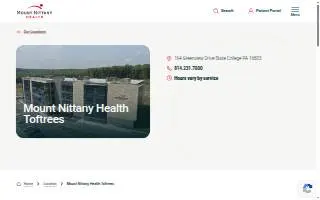 Mount Nittany Health Toftrees website