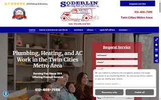 Soderlin Plumbing, Heating & Air Conditioning of Minneapolis website