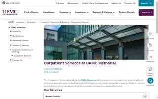 Outpatient Services at UPMC Memorial website