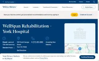 WellSpan Rehabilitation - York Hospital website