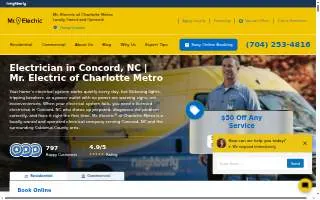 Mr. Electric of Charlotte Metro website