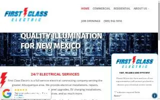 First Class Electric of Albuquerque website