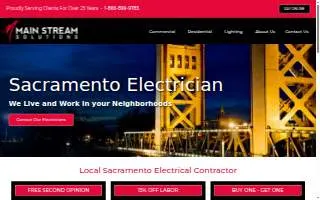 Main Stream Electric of Sacramento website