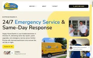 Happy Home 24/7 Electricians of Orlando website
