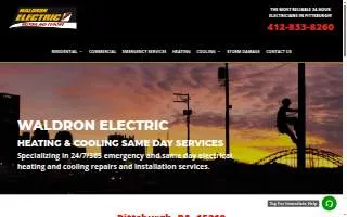 Waldron Electric Heating Cooling Same Day Services website