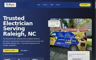 The Plug Electrician LLC of Raleigh website