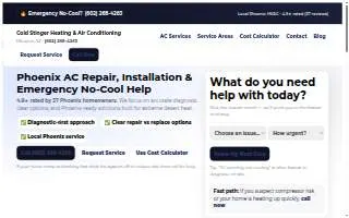 Cold Stinger Heating And Air Conditioning Phoenix Arizona website