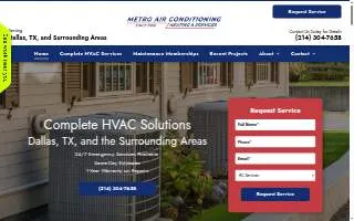 Metro Air Conditioning Heating & Services website