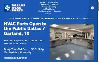 Dallas HVAC Parts website