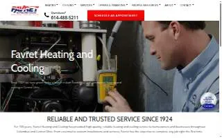 Favret Heating & Cooling website