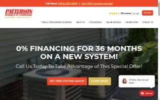 Patterson Heating and Air Conditioning website