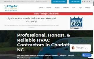 City Air Experts Heating and Cooling website