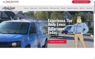 Andy Lewis Heating & Air Conditioning website