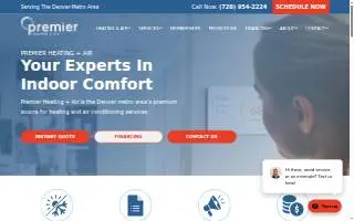 Premier Heating and Air of Denver website