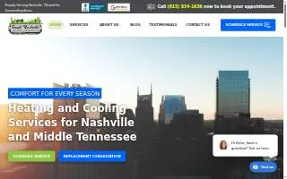 South Nashville Heating & Cooling website