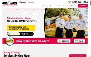 One Hour Heating & Air Conditioning of Nashville website