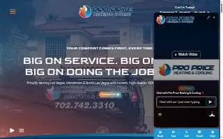Pro Price Heating & Cooling website